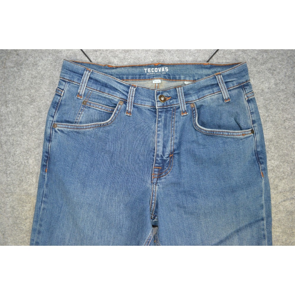 Tecovas Men 32x31 Premium Relaxed Jeans Blue Wash Straight Leg Denim (Tag 30x32) - Picture 3 of 16